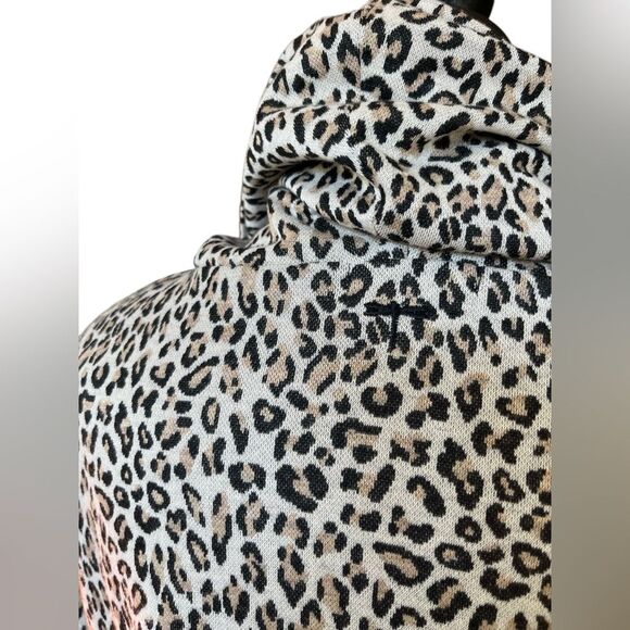 Tyler Böe Knit Dress Size Large Leopard Print 3/4 Sleeve Pleat Pockets - Picture 7 of 10